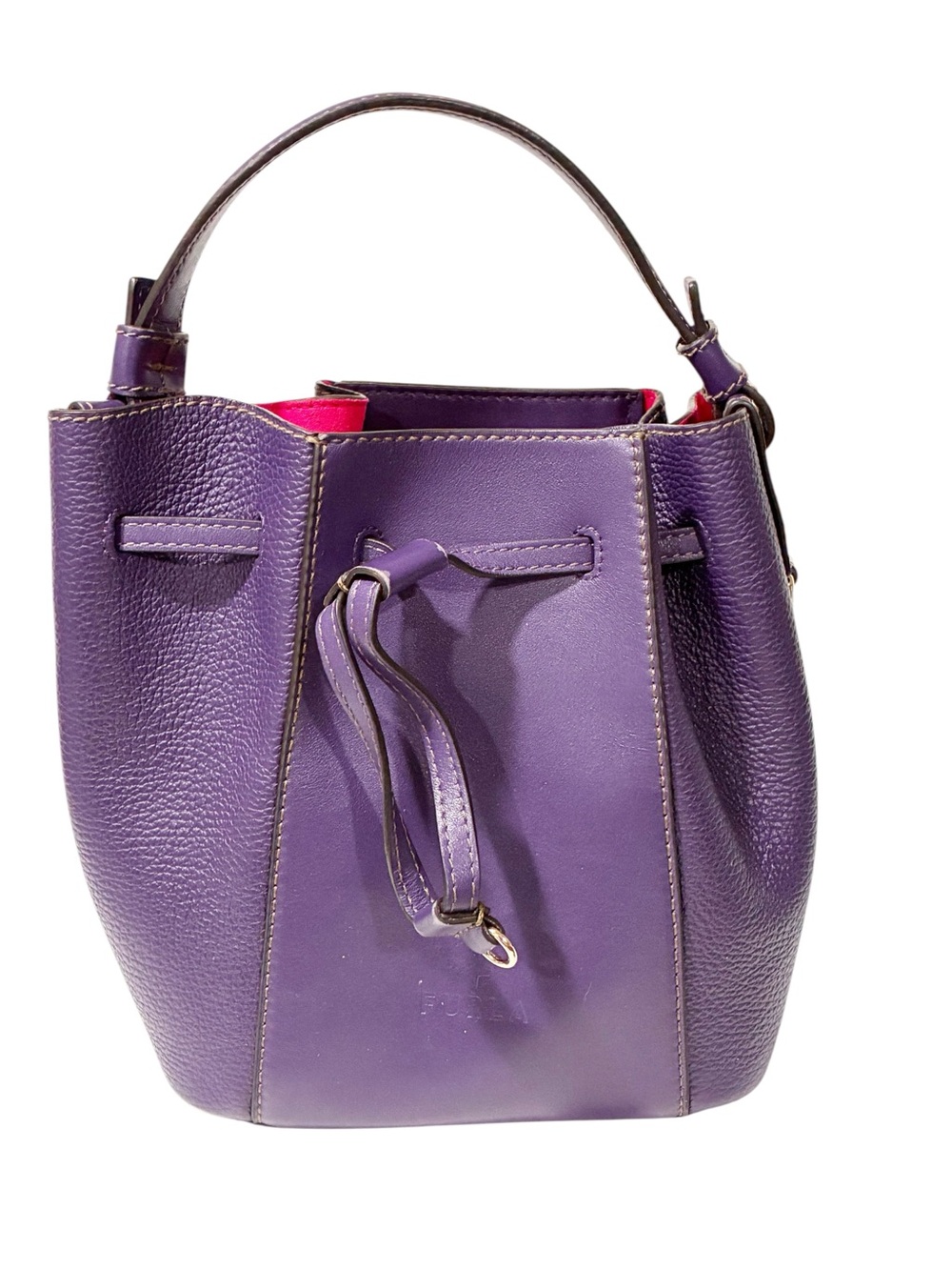 FURLA MIASTELLA BUCKET S BAG MYSTIC Purple Leather Drawstring Crossbody
